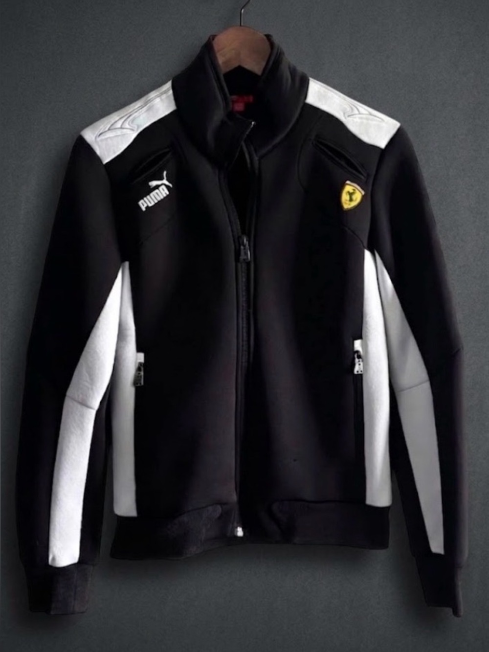 Puma/Ferrari Black & White Neoprene Track Jacket